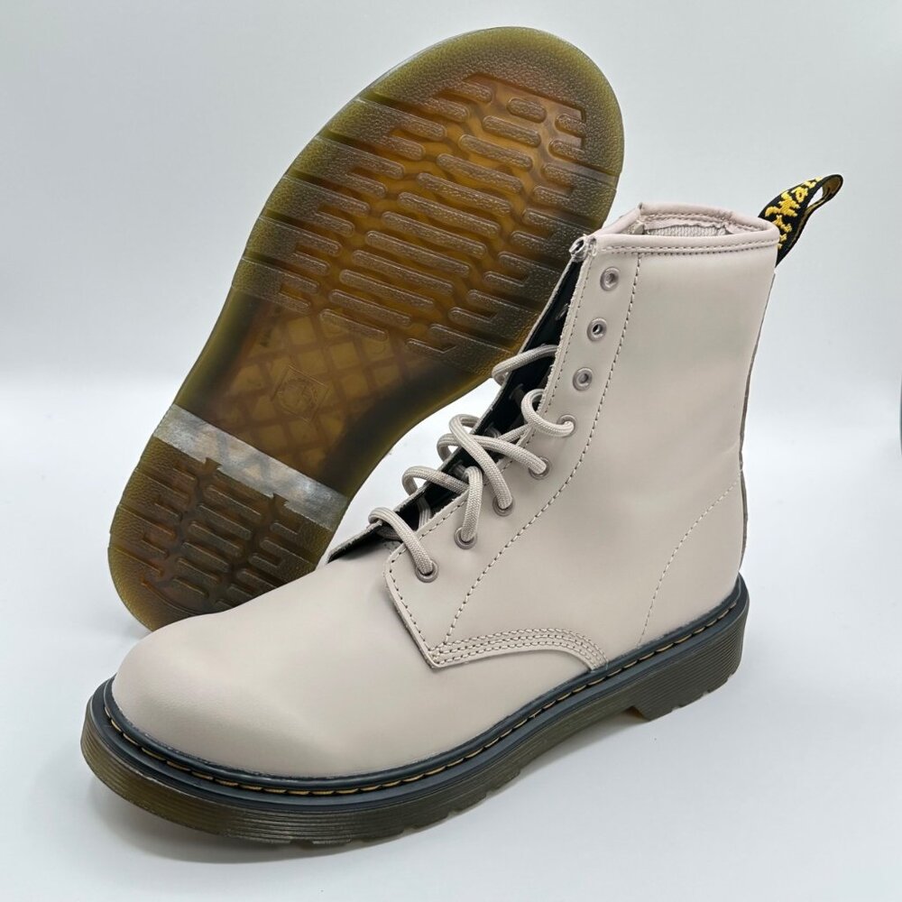 Dr. Martens Womens Size 7 Taupe Leather Ankle Combat Comfort Boots 31283 Size 7 - Picture 7 of 8